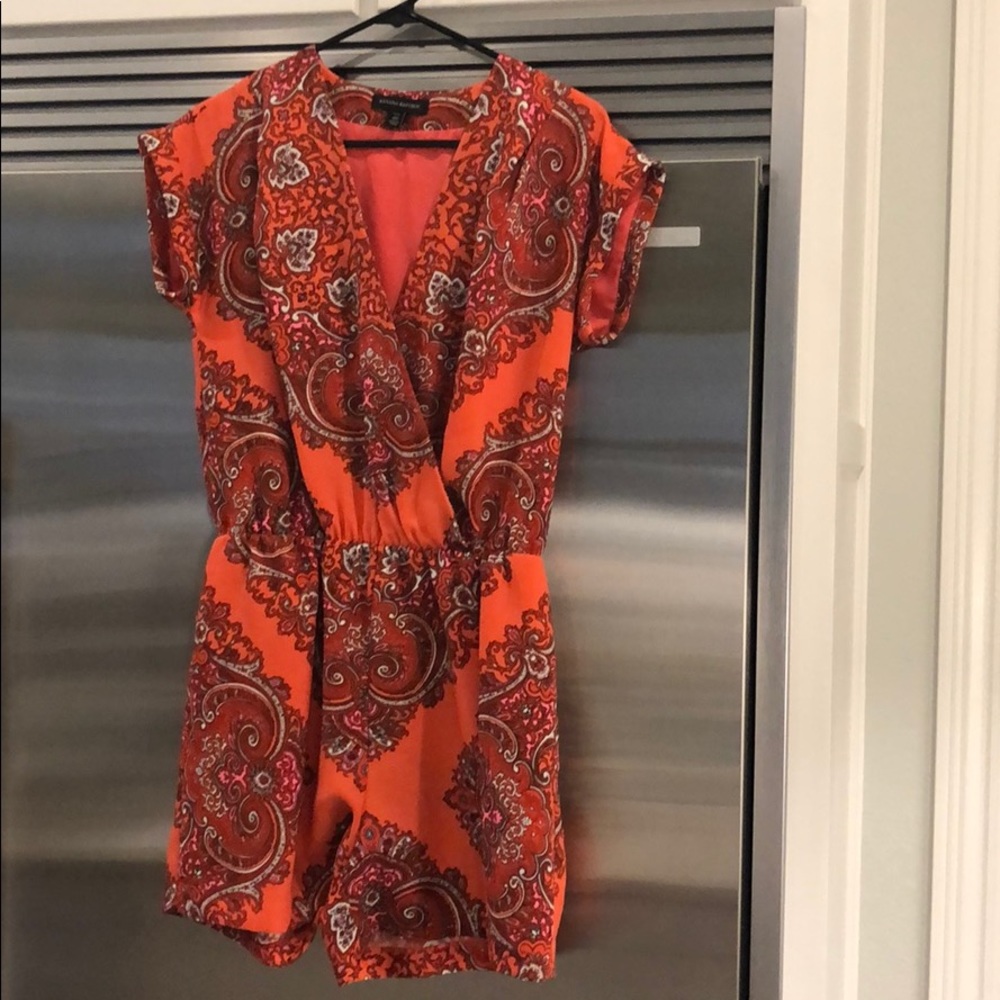 Coral paisley romper